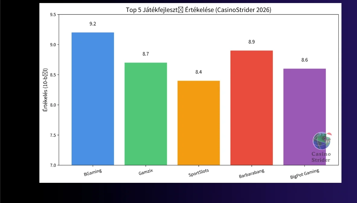 diagram összefoglalja 2026-os értékelését a top 5 szolgáltatóról