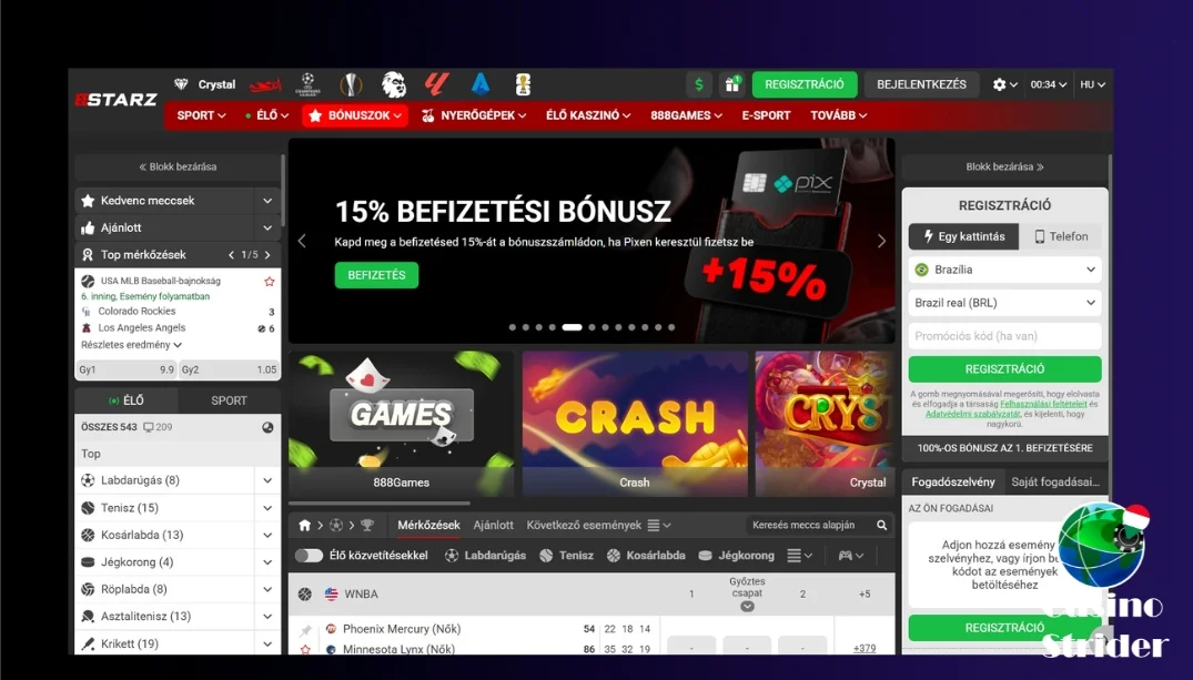 888Starz kaszinó fő adatok