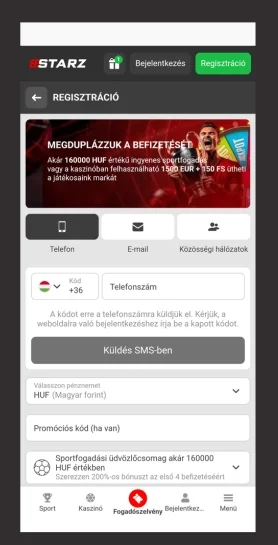 Adatok megadása és befejezés 888Starz casino