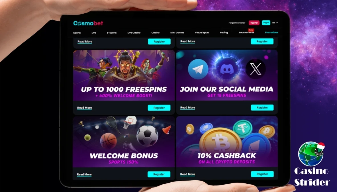 Cosmobet bónuszok és promóciók