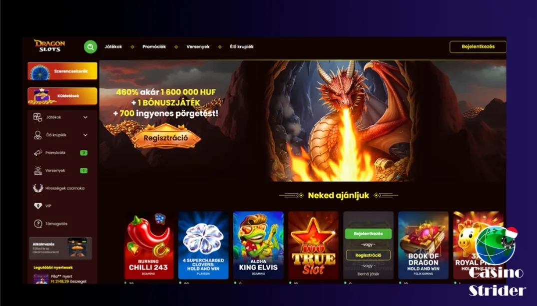 DragonSlots – Sárkányos téma és rengeteg nyerőgép