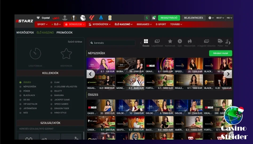 Élő játékok 888Starz kaszinó