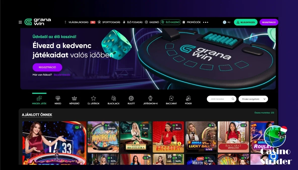 Élő kaszinó Granawin casino