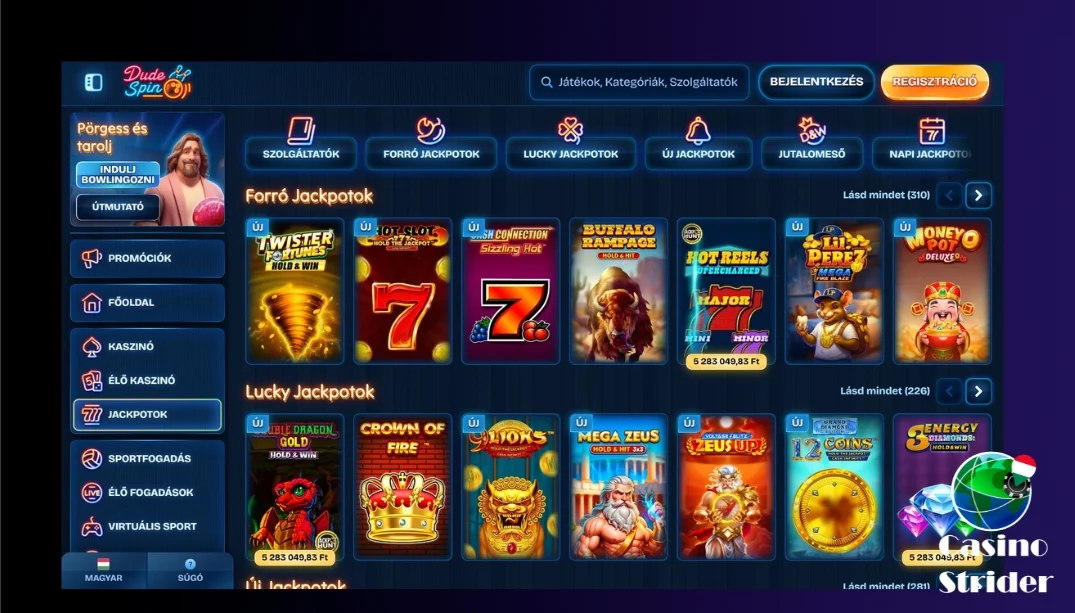 Játékok a Dudespin Casinóban