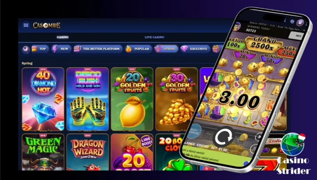 Játékok kínálata Casombie Casinóban