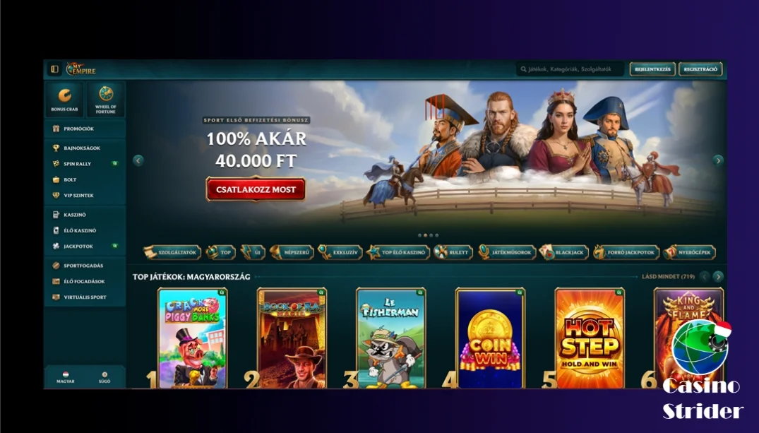 MyEmpire Casino – Birodalomépítő mechanika
