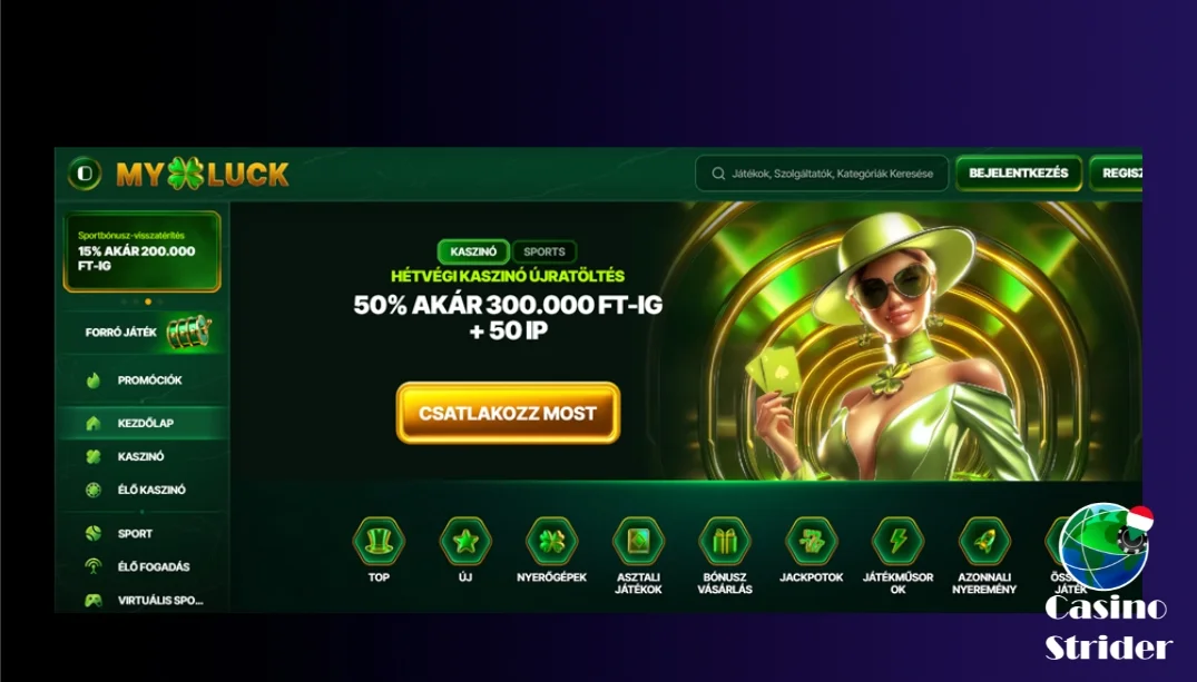MyLuck Casino – Magas első befizetési bónusz