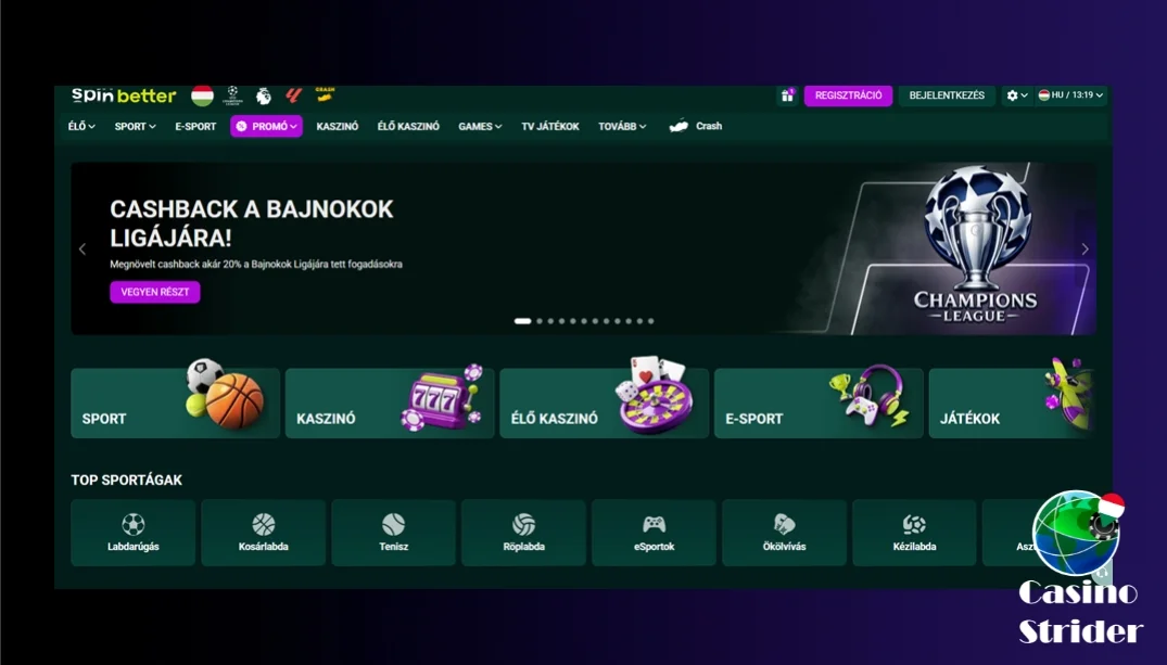 SpinBetter – Kriptobarát platform mobilalkalmazással