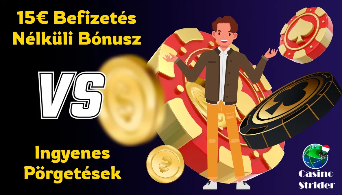 15€ befizetés nélküli bónusz vagy ingyenes pörgetések