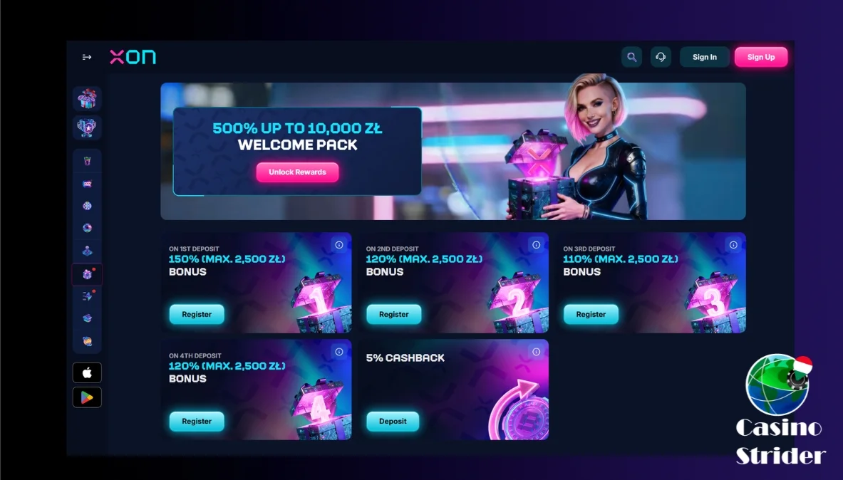 Bónuszok és promóciók Xonbet