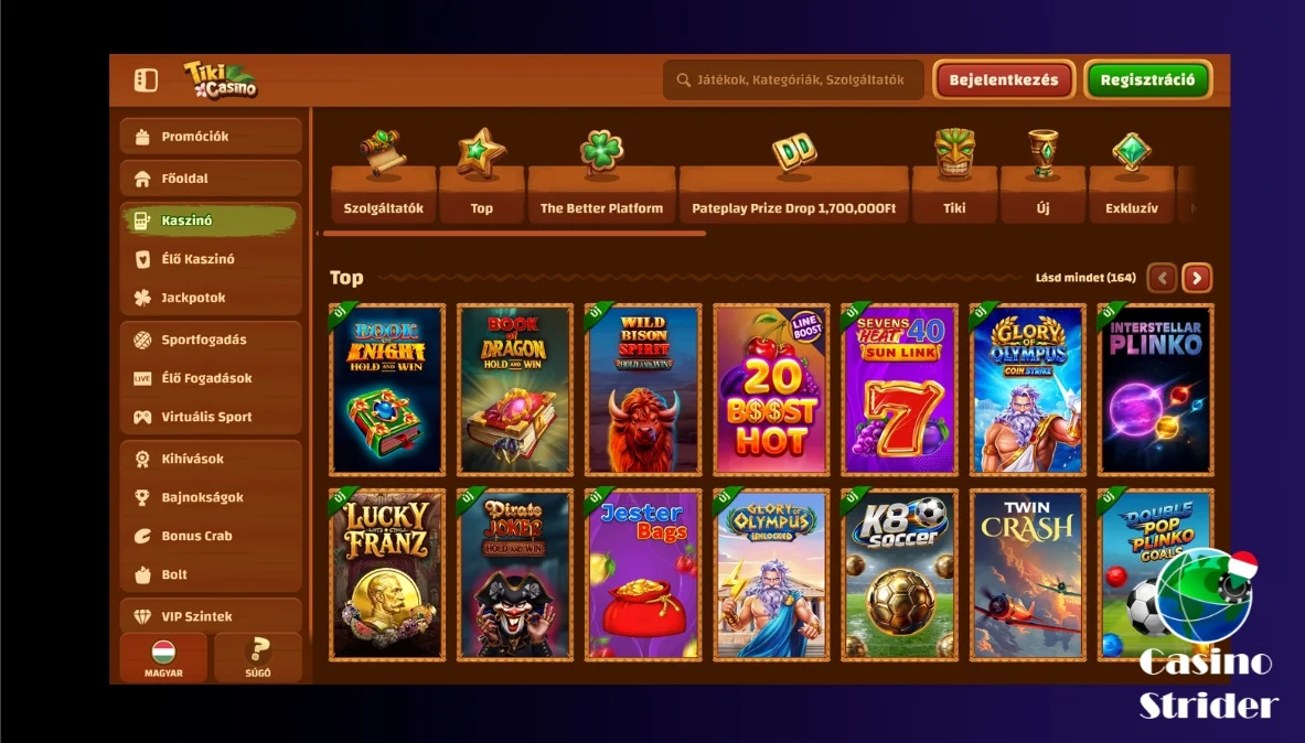 Játékok a Tiki Casinóban