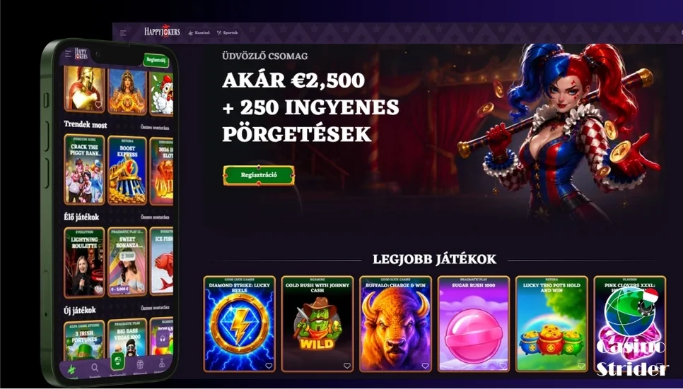 Játékkínálat a Happyjokers kaszinóban
